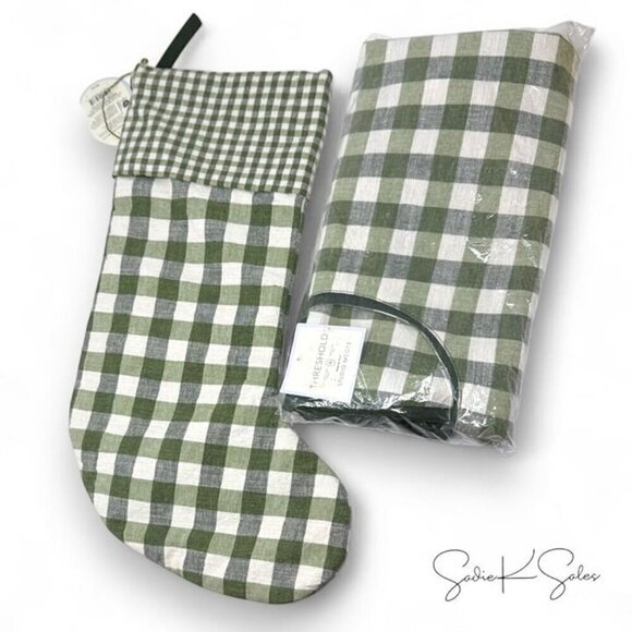 Green Gingham Tree Skirt 50in - Threshold Studio McGee, Target Christmas 2024 - Picture 4 of 4